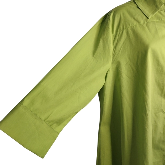 Midnight Velvet Shirt Dress Womens Green Button Up Hi Low Shirt Dress Sz XL NWT - Picture 7 of 11